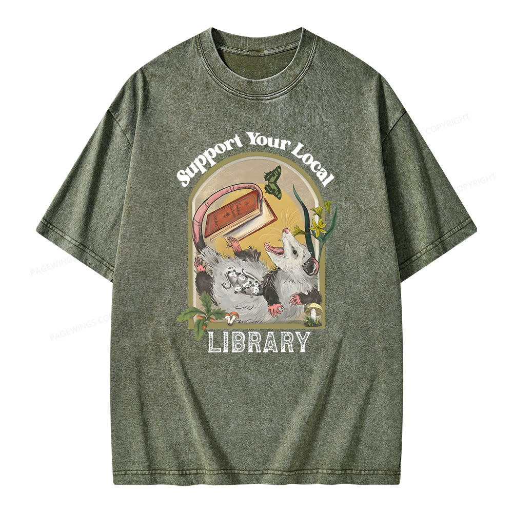 Pagewings Library Readers Make Leaders Jersey Short Sleeve Tee Unisex Washed T-shirt