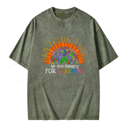 Pagewings We Are Hungry For Learning Unisex Washed T-shirt