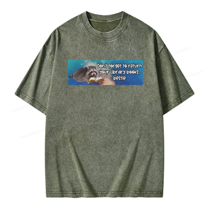 Pagewings Dont Forget To Return Your Library Books Unisex Washed T-shirt