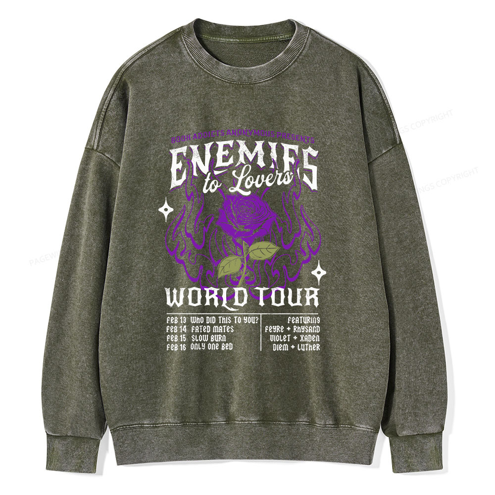 Pagewings Enemies To Lovers Comfort Colors Unisex Washed Sweatshirt