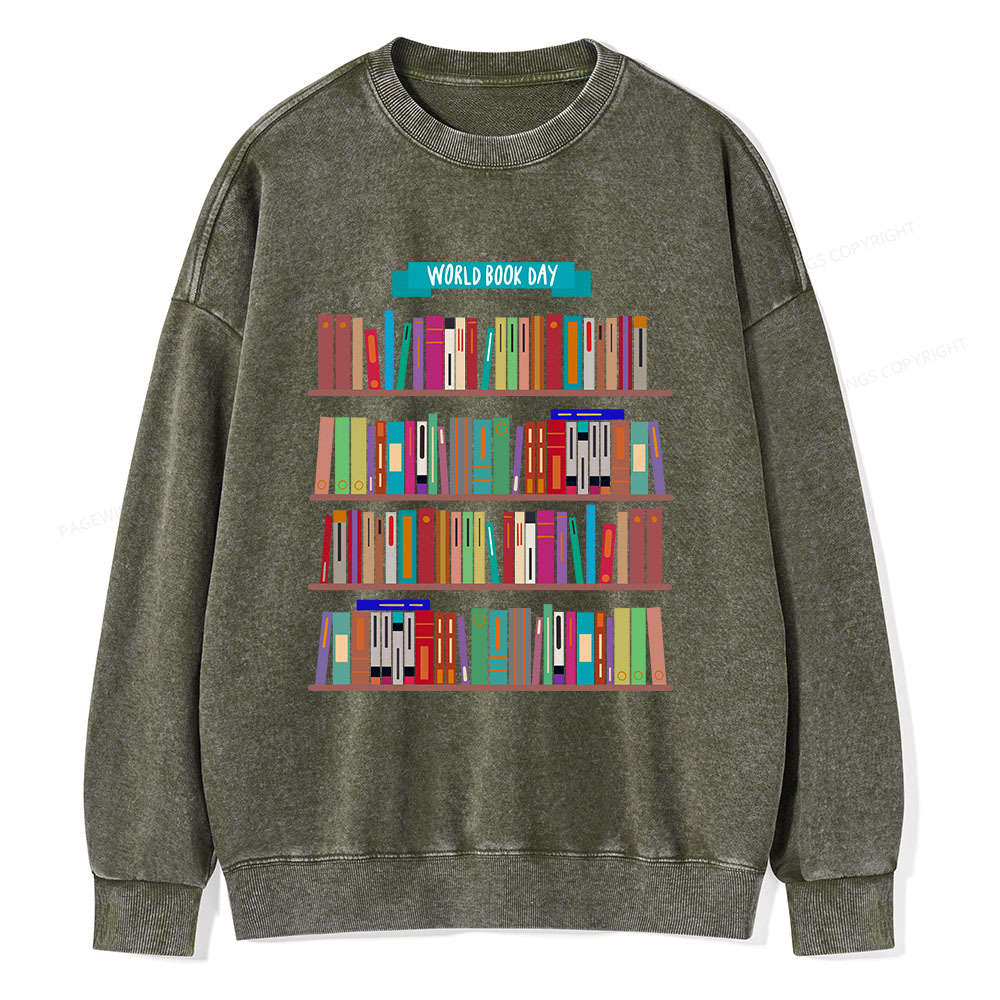 Pagewings World Book Day Unisex Washed Sweatshirt