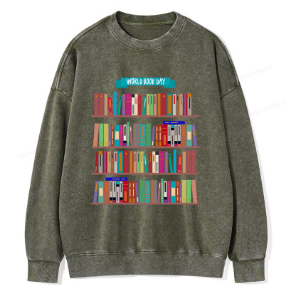 Pagewings World Book Day Unisex Washed Sweatshirt