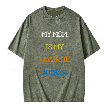 Pagewings My Mom Is My Favorite Author Unisex Washed T-shirt