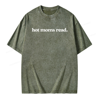 Pagewings Hot Moms Read Unisex Washed T-shirt