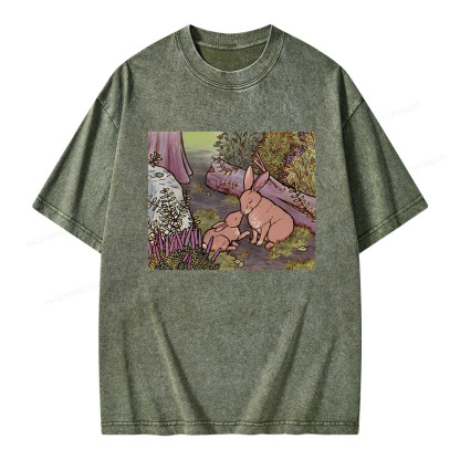 Pagewings A Kiss on the Nose for Mama Bunny Unisex Washed T-shirt