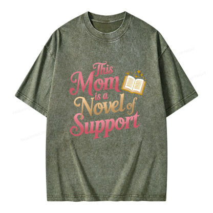 Pagewings This Mom Is A Novel Of Support Unisex Washed T-shirt
