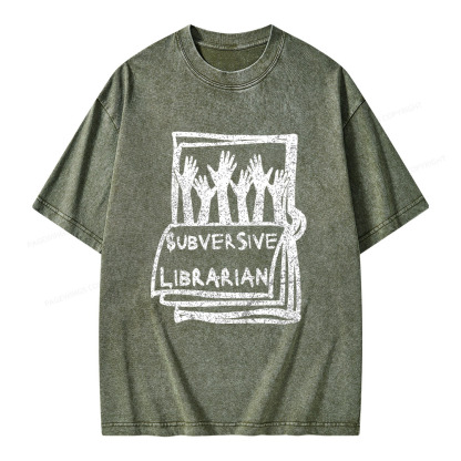 Pagewings Subversive Librarian Unisex Washed T-shirt