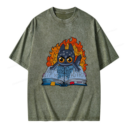 Pagewings If You Read Fast Unisex Washed T-shirt