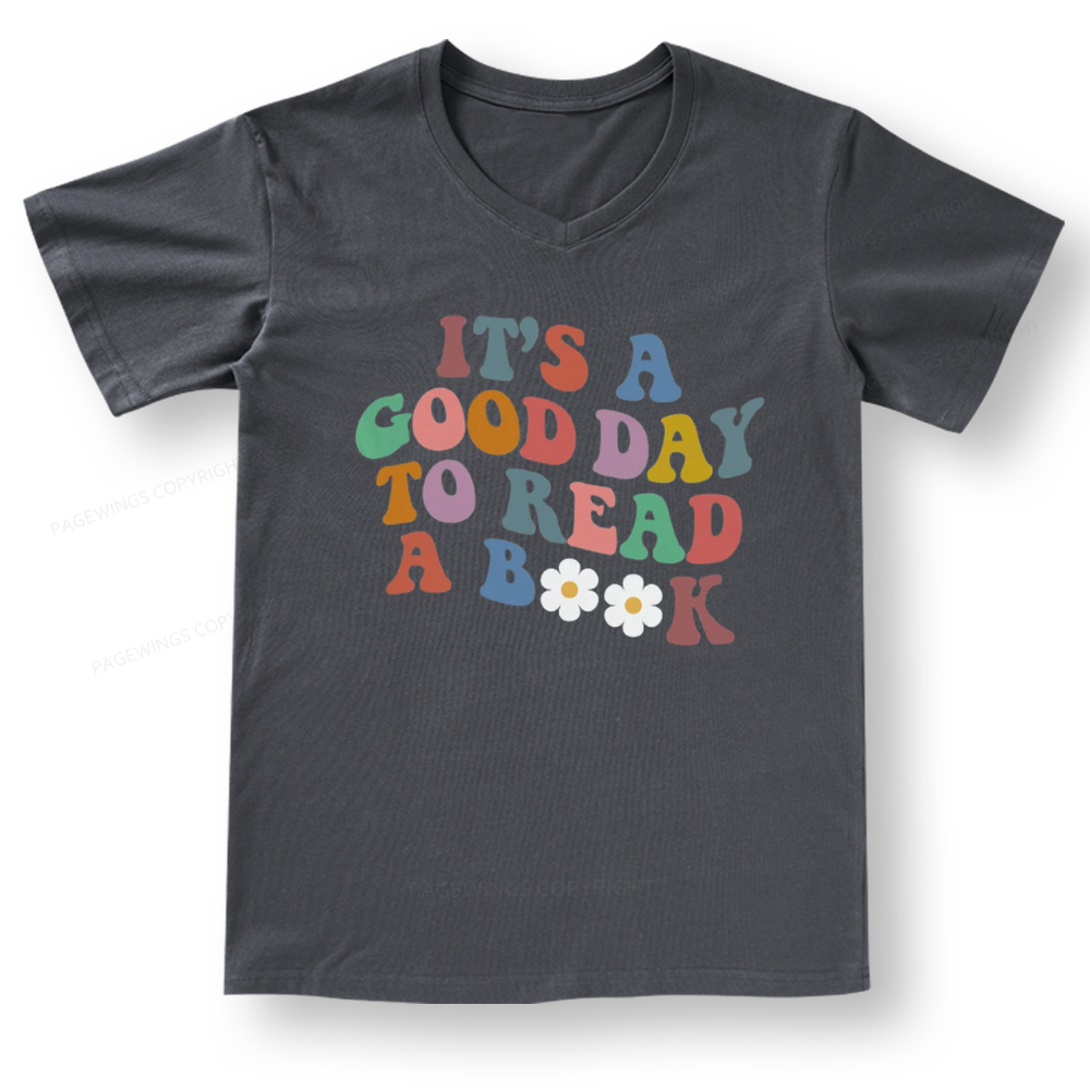 Pagewings It's A Good Day To Read A Book V-neck T-shirt