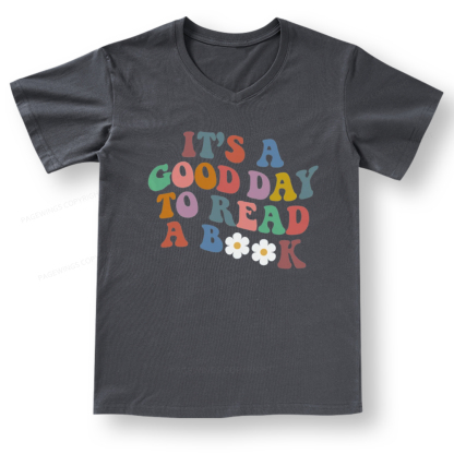 Pagewings It's A Good Day To Read A Book V-neck T-shirt