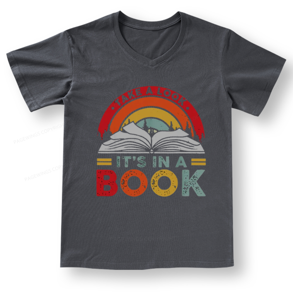 Pagewings Take A Look It's In A Book V-neck T-shirt