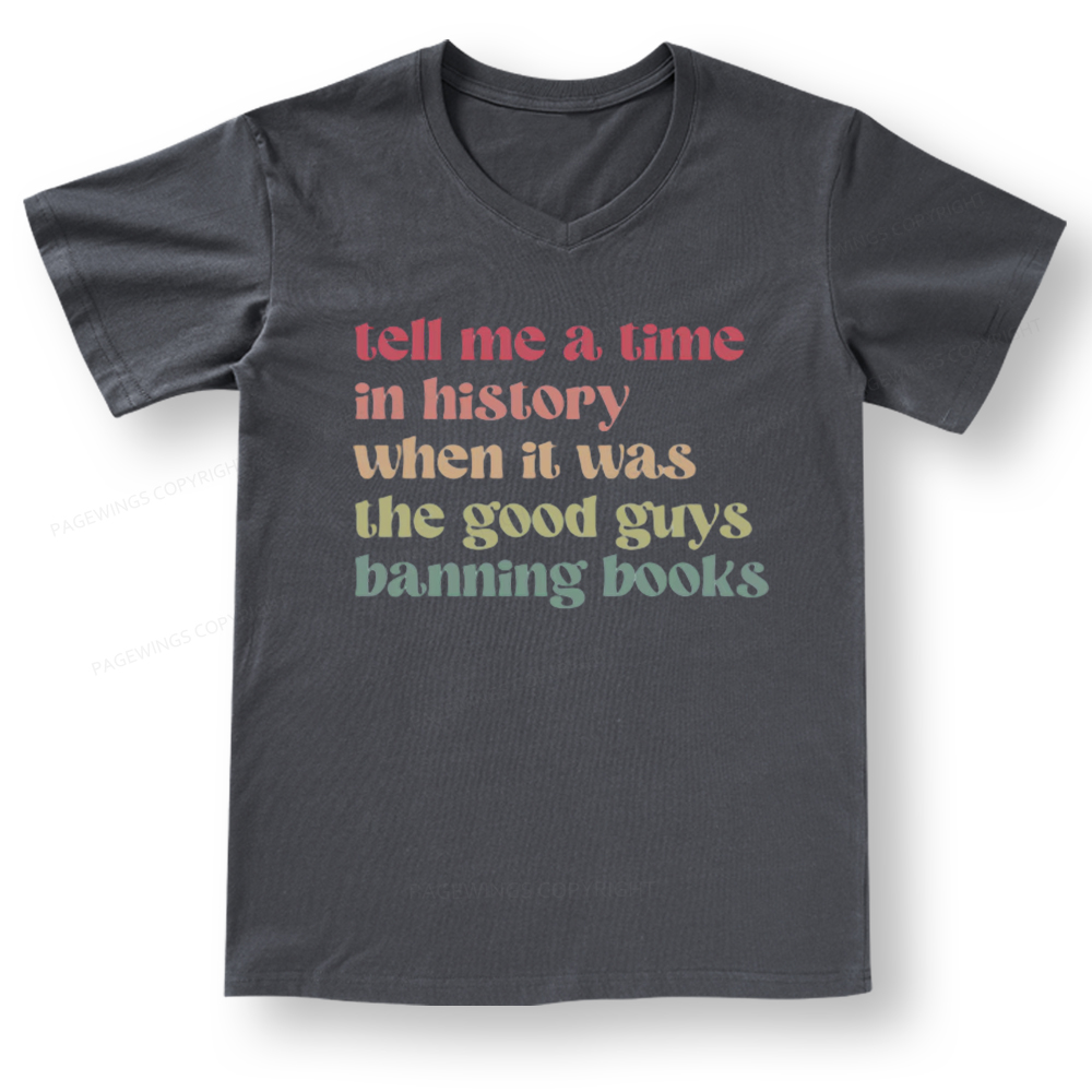 Pagewings Tell Me a Time in History V-neck T-shirt