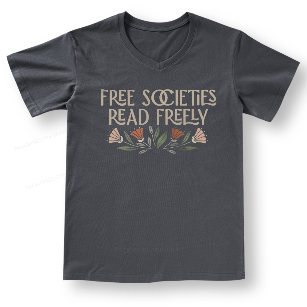 Pagewings Read Freely V-neck T-shirt