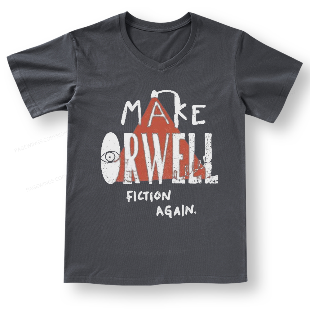 Pagewings Make Orwell Fiction Again V-neck T-shirt