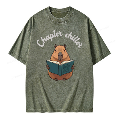 Pagewings Reading capybara Classic T-Shirt  Unisex Washed T-shirt