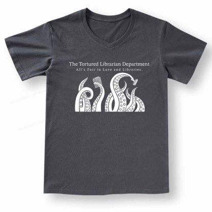Pagewings The Tortured Librarian Department V-neck T-shirt 