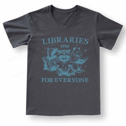 Pagewings Libraries Are For Everyone V-neck T-shirt