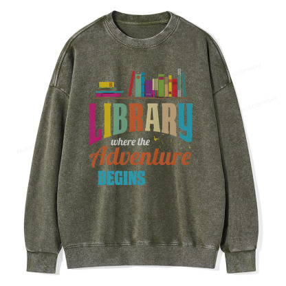 PagewingsBook Library Fan - book lovers Librarian Reader T-Shirt Unisex Washed Sweatshirt