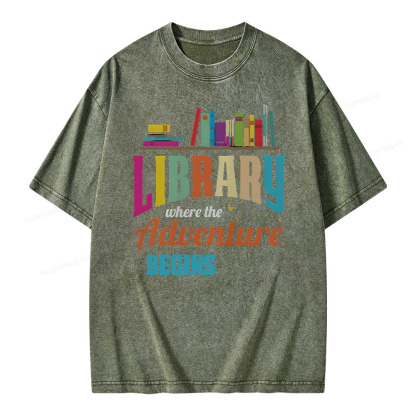 Pagewings Library Fan - book lovers Librarian Reader T-Shirt Unisex Washed T-shirt