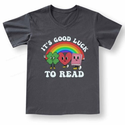 Pagewings St. Patrick's Day Librarian V-neck T-shirt