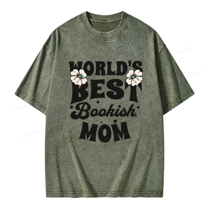 Pagewings World's Brsy Bookish Mom Unisex Washed T-shirt