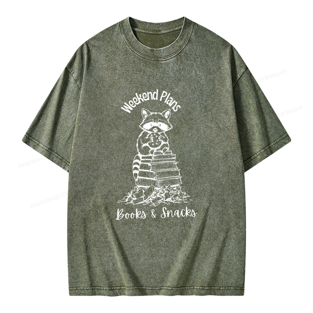 Pagewings Books and Snacks Lover Unisex Washed T-shirt