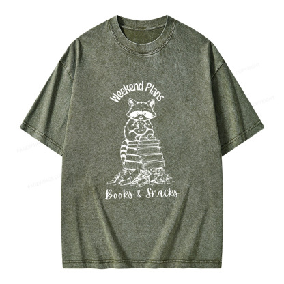 Pagewings Books and Snacks Lover Unisex Washed T-shirt