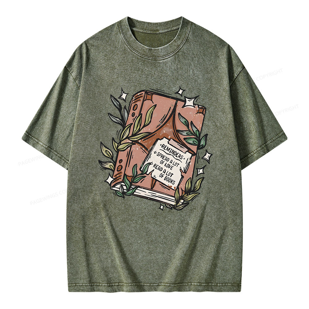 Pagewings Read A Lot Of Books Unisex Washed T-shirt