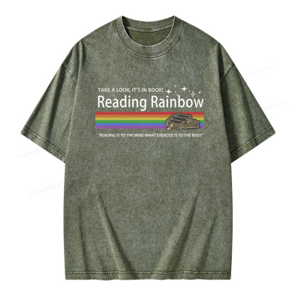 Pagewings Reading Rainbow Unisex Washed T-shirt