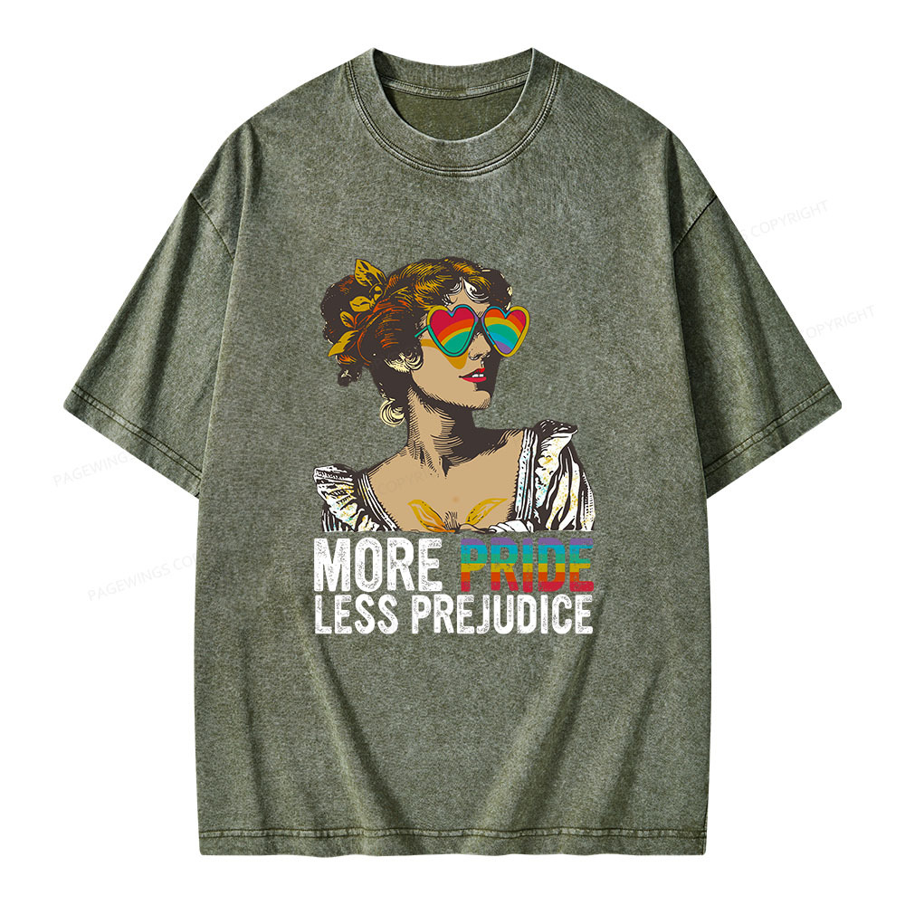 Pagewings More Pride Less Prejudice Unisex Washed T-shirt
