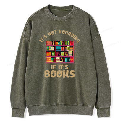 Pagewings Bookshelf Set Of Stacks Of Books Stock Unisex Washed Sweatshirt