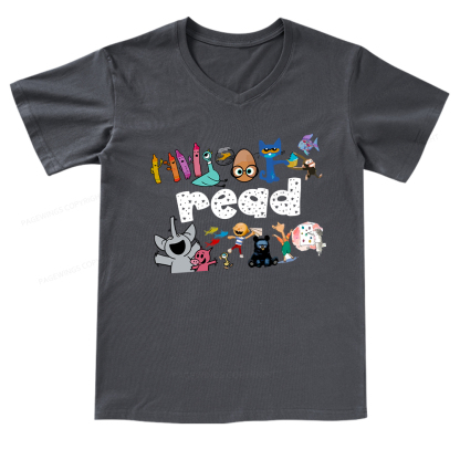 Pagewings Reading Bookish V-neck T-shirt