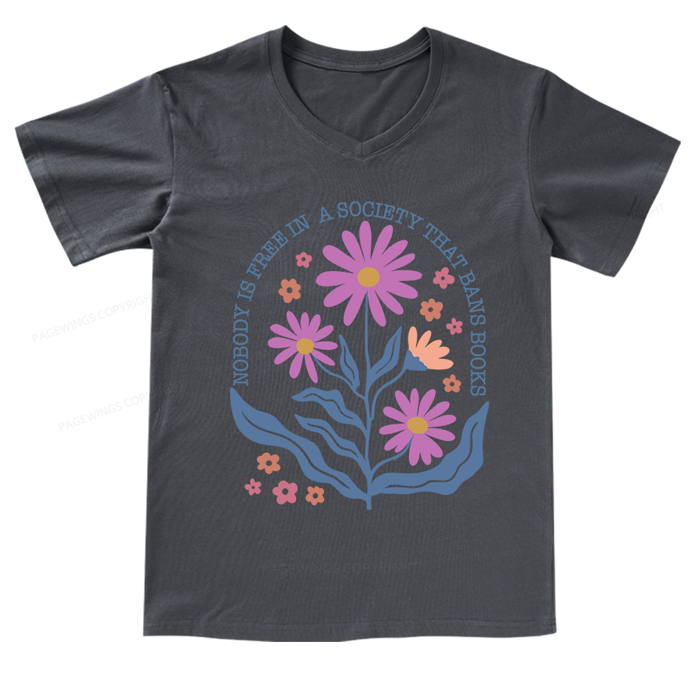 Pagewings Read Banned Books Shirt Social Justice Gift V-neck T-shirt