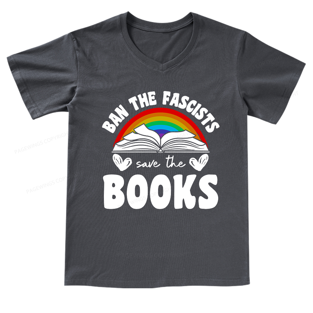 Pagewings Banned books V-neck T-shirt