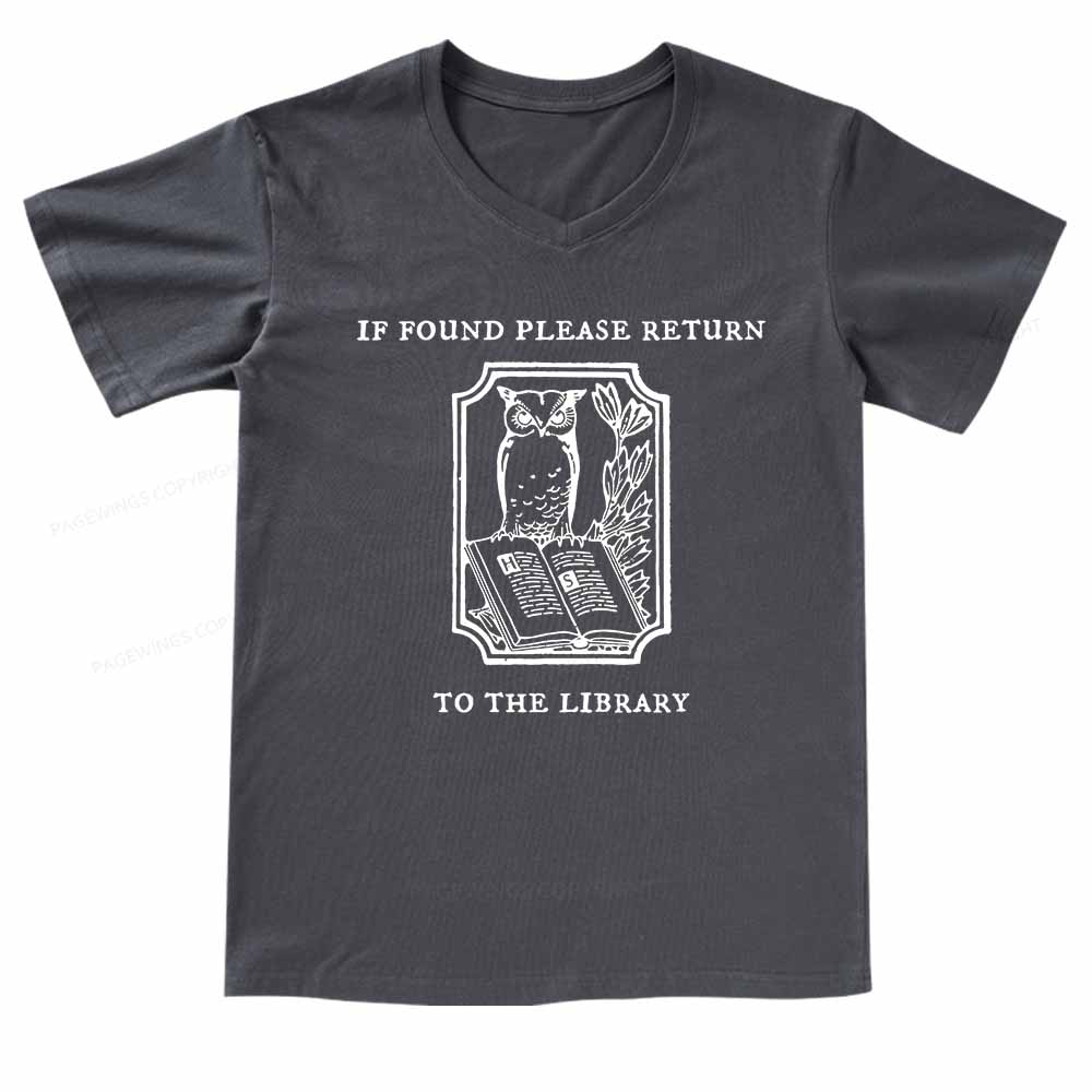 Pagewings Librarian Gift Owl Book Shirt V-neck T-shirt