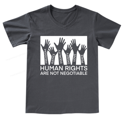 Pagewings Human Rights Are Not Negotiable V-neck T-shirt