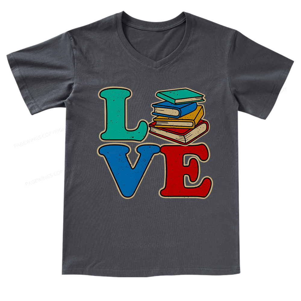 Pagewings Book Lovers V-neck T-shirt