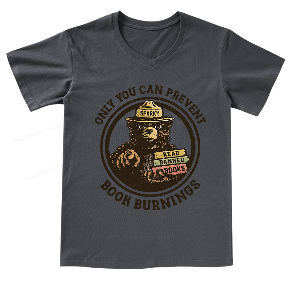 Pagewings Raise Hell Read Books V-neck T-shirt