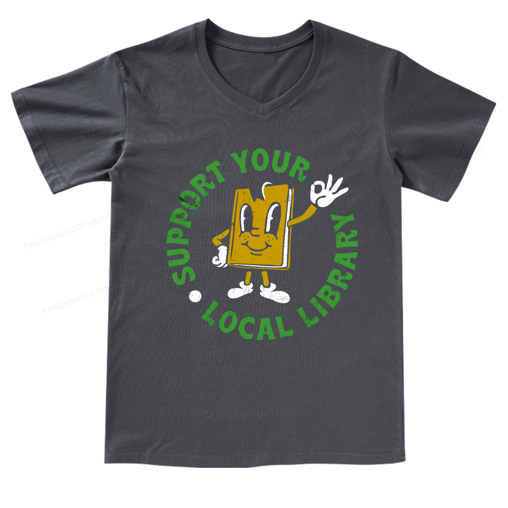 Pagewings Library Readers Make Leaders Jersey Short Sleeve Tee V-neck