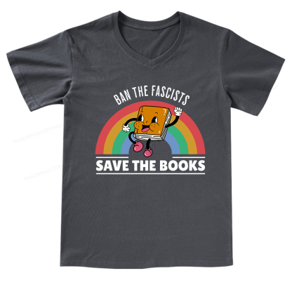 Pagewings Ban The Fascists Save The Books Shirt V-neck T-shirt