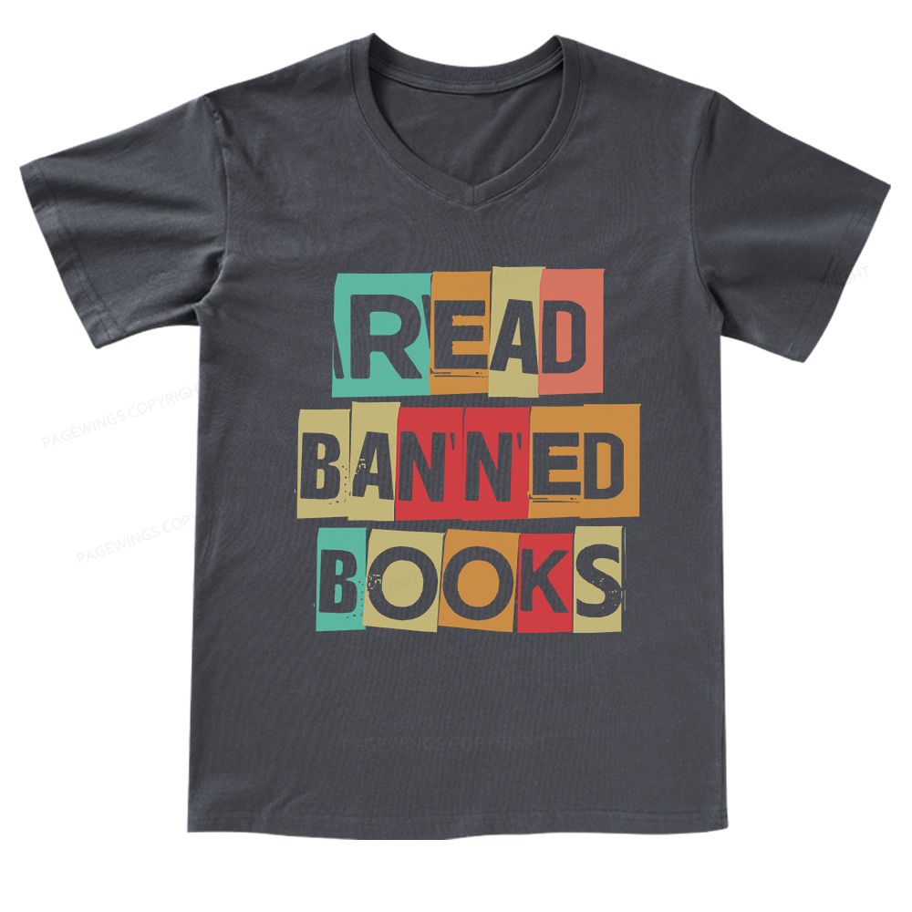 [Copy]Pagewings Support Your Local Library Adult V-neck T-shirt 