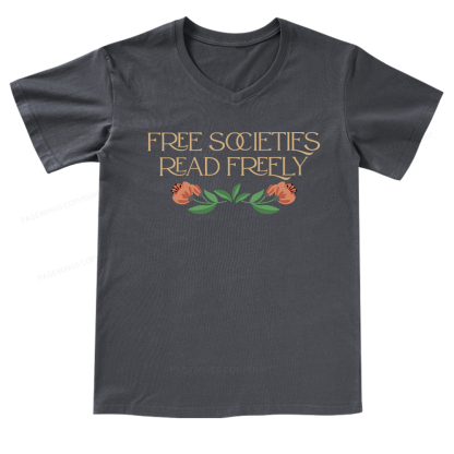 Pagewings Free Societies Read Freely V-neck T-shirt