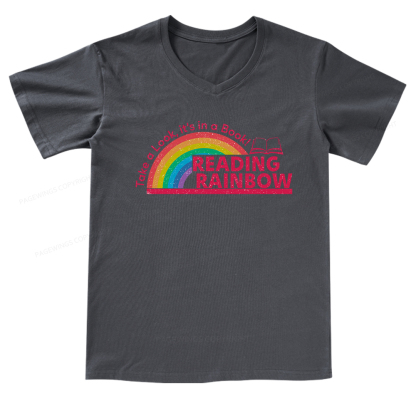 Pagewings Reading Rainbow V-neck T-shirt