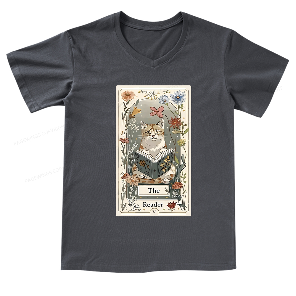 Pagewings The Reader V-neck T-shirt 