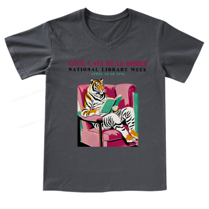Pagewings Library Week Poster 1996 V-neck T-shirt
