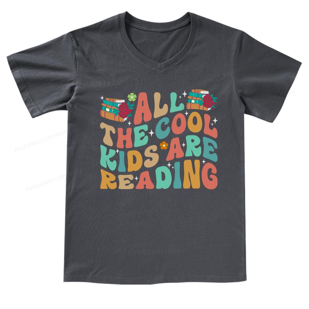 Pagewings All The Cool Kids Are Reading V-neck T-shirt