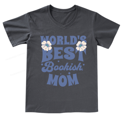 Pagewings World's Brsy Bookish Mom V-neck T-shirt