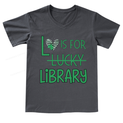 Pagewings St Patricks Day Librarian Tshirt Shirt V-neck T-shirt