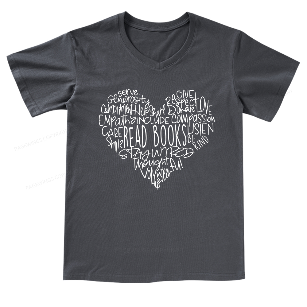 Pagewings Read Books V-neck T-shirt