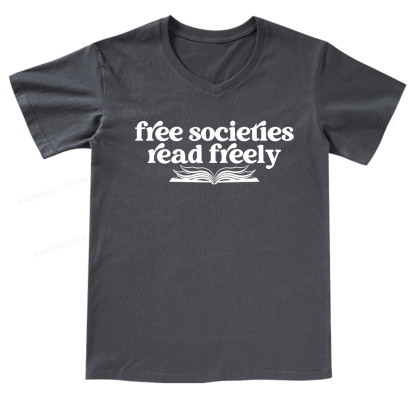 Pagewings Stop Book Banning V-neck T-shirt